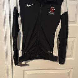 Nylon Collar Zip Up Front Long Sleeves, Zip Up Side Pockets, Black And White