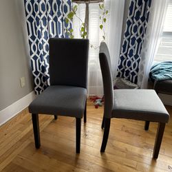 2 Gray Dining Room Chairs 