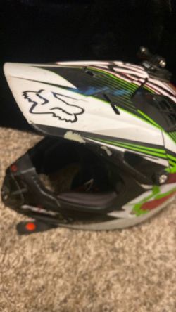 Fox helmet with GoPro mount on top