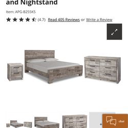 Effie King Panel Bed with Dresser and  2 Nightstand
