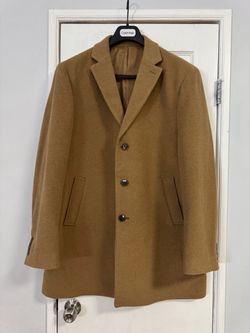 Calvin Klein Camel Wool Overcoat