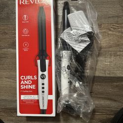 Revlon Crystal C + Ceramic 1" Curling Iron, White