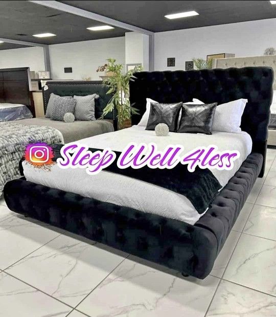 NEW QUEEN BED FRAME AND MATTRESS