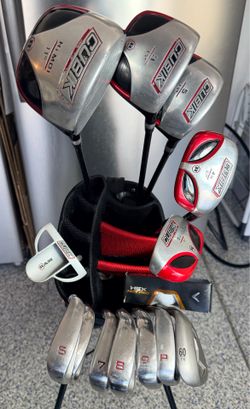 Men’s  RIGHT Handed RAM CUBIK   13pc Golf Club set, with RAM golf bag w/stand
