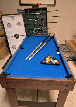 Kids, pool/hockey/foosball table.