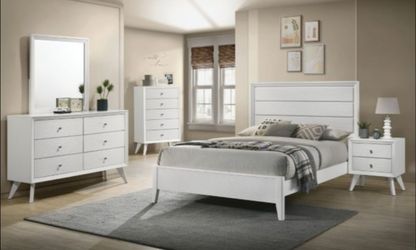 Brand New White 4pc Queen Bedroom Set (Available in California & Eastern King)