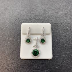 925 Sterling Silver Earrings And Pendant Set Available On Special Sale
