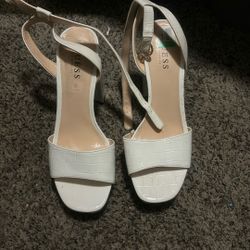 Guess White Heels 