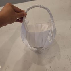 White Satin petal basket 