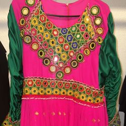 Pink Afghan Dress
