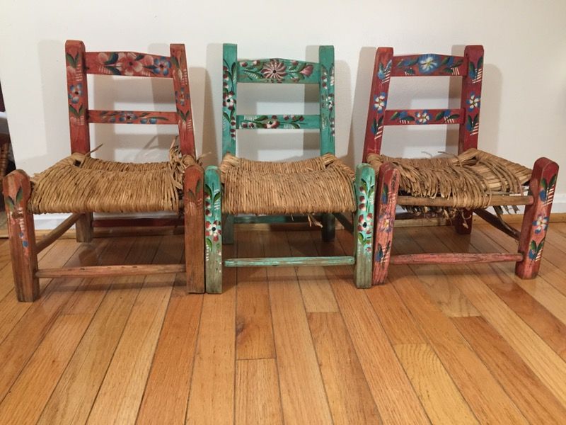 Vintage Doll Chairs Wicker Seats