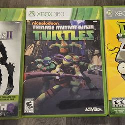 Xbox 360 Game Bundle- Plants vs Zombies, TMNT & Darksiders II 