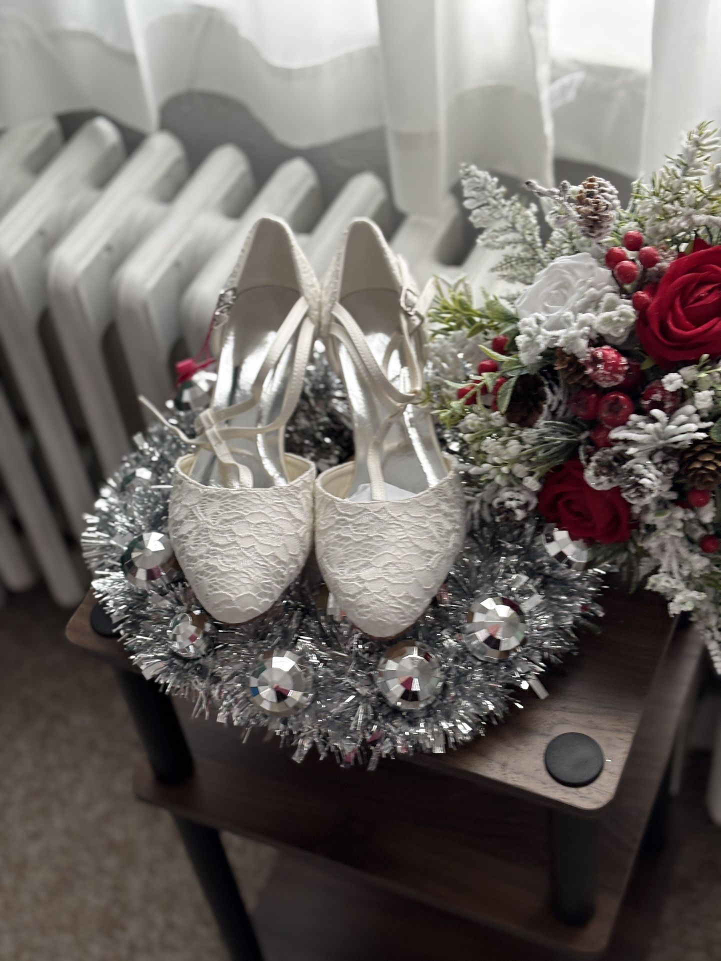 Gorgeous White Lace Bridal Shoes