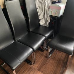 4 Dining Leather Chairs 