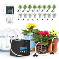 Automatic Watering System for Potted Plants | Indoor Plant Waterer with 30-Day Timer, Dual Self-Priming Pumps, Drip Irrigation Kit for 20 Plants