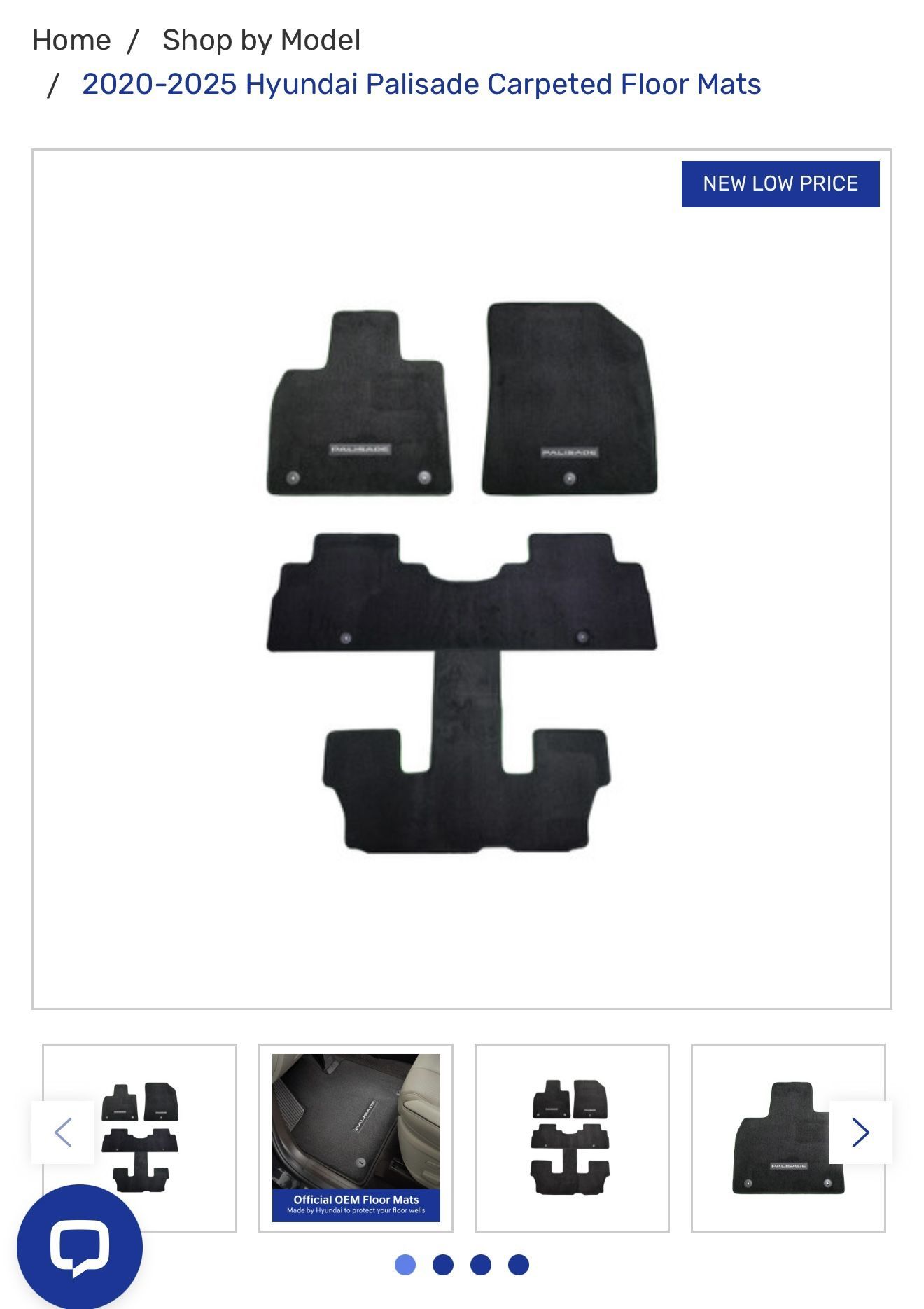 2020-2025 Hyundai Palisade Carpeted Floor Mats Brand New In Box
