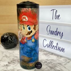 20oz Skinny Mario Dúo Lid Tumbler