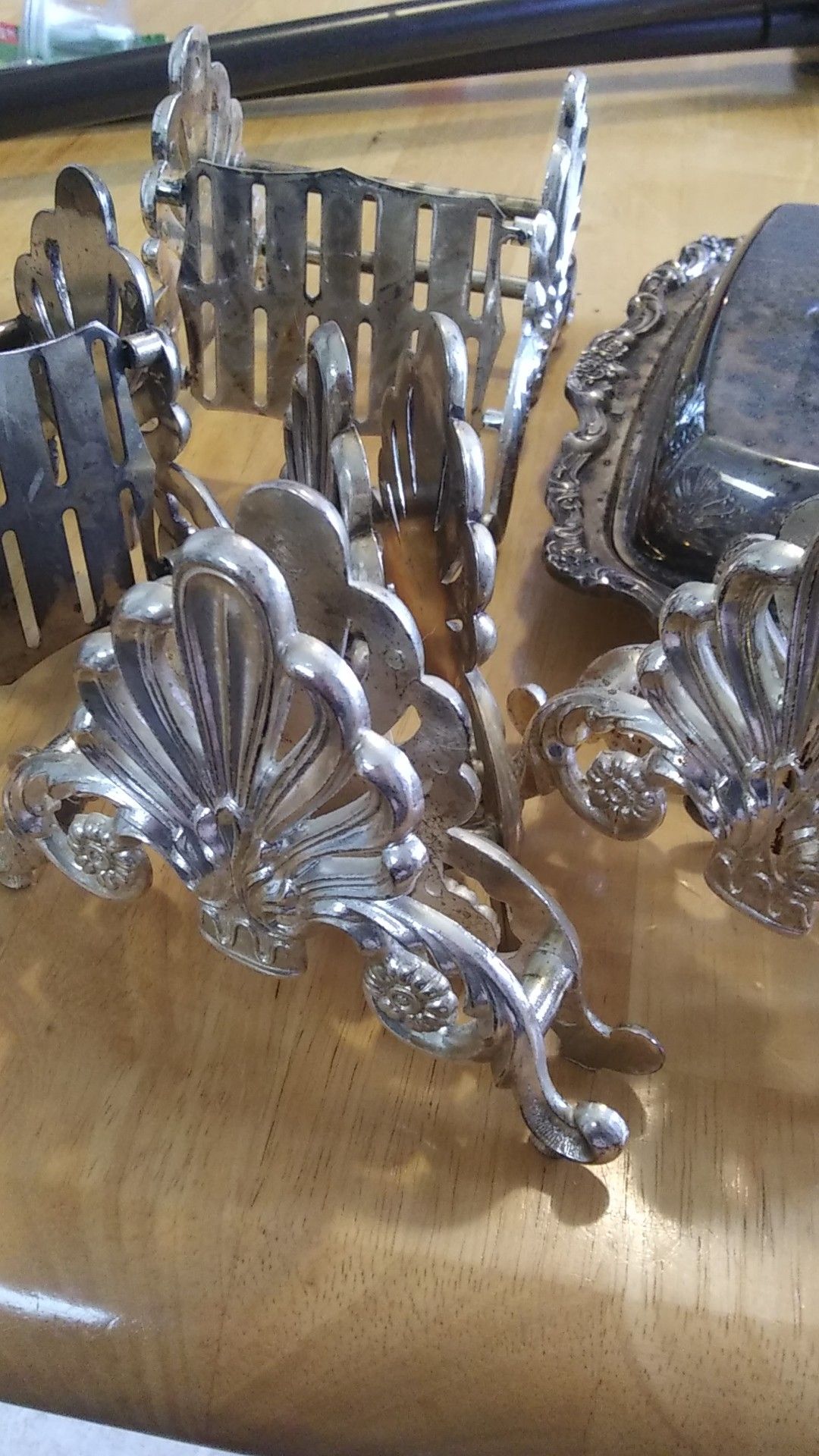 Vintage Butter Dish & Silverware Holders