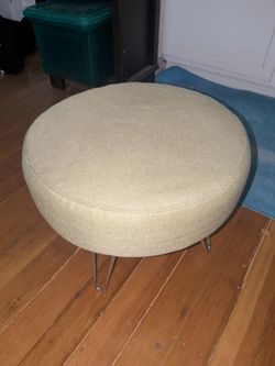 Round Pastel Green Ottoman Footstool