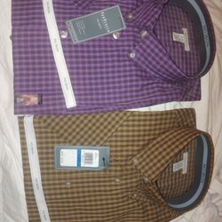 Two New Van Heusen Short Sleeve Button-down Collar Shirts $10 Total Firm