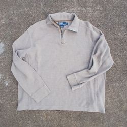 Ralph Lauren Quarter Zip Brown XL sweat Shirt