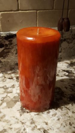 Pier 1 Pumpkin pillar candle