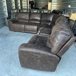 Power Reclining Sectional Couch