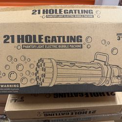 Gatling Electric Bubble Machine Gun Toy 21 Holes 15.5 Inch