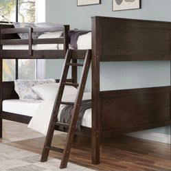 Brand New Dark Walnut Full Over Full Bunk Bed 