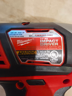 Milwaukee M18 1/4" Hex Impact Driver 2656-20