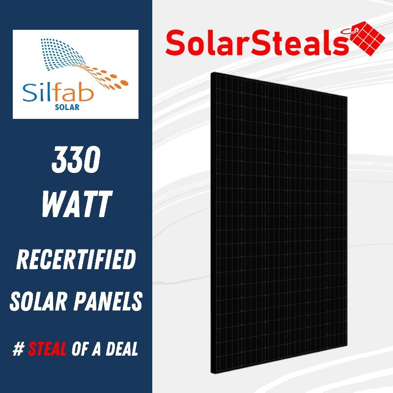 Used Silfab SIL-330 BL 330W 126 Cell Mono PERC Solar Panels