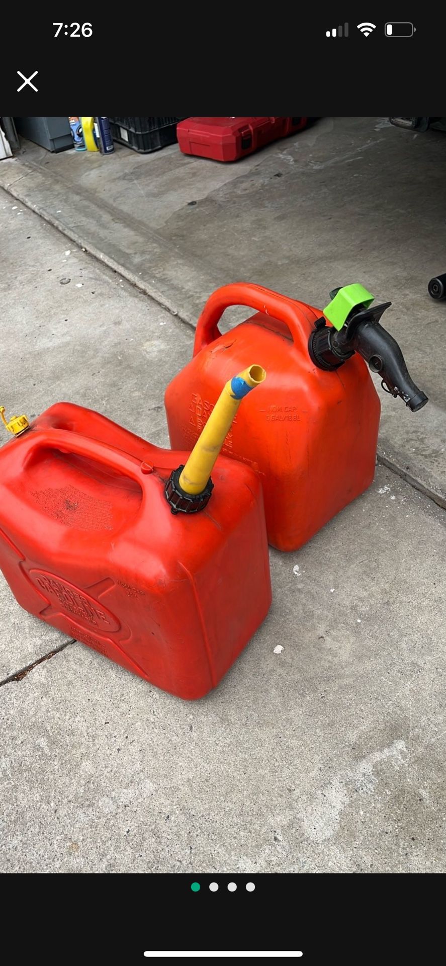Fuel Gasoline Storage Container. $30 For Both