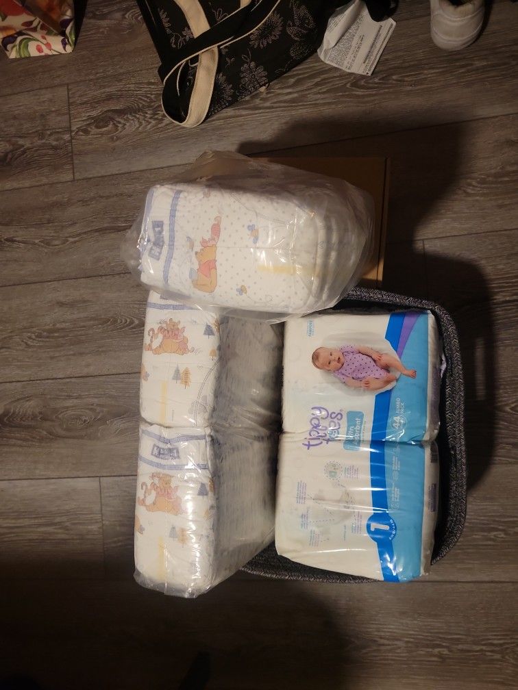 Huggies & Tippy Toes Diapers - Size 1