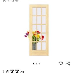 Brand: Frameport 15-Lite Clear Glass French Door, Primed, 30" x 80" x 1.375"