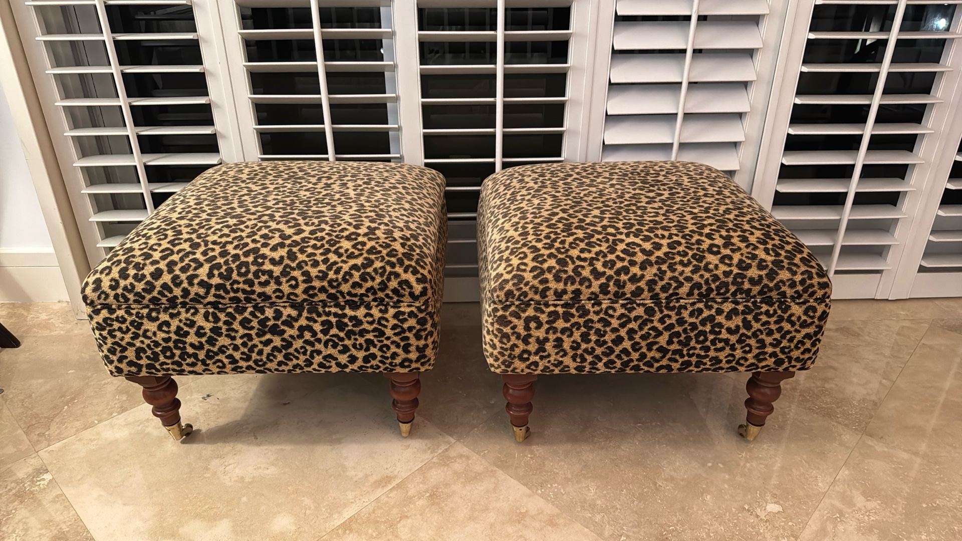 Vintage Roche Bobois Leopard Ottoman Set