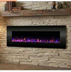 54 inch No Heat LED Fire & Ice Electric Fireplace