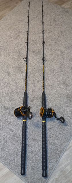 2 NEW Tsunami 30LW custom grip matching Tsunami  Wreckage  6'6 rods