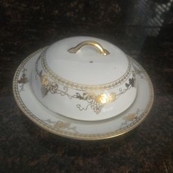 Antique Nippon Hand Painted Covered Dish – 1890s–1920s