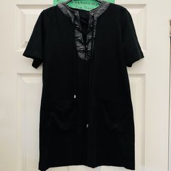 Black Suede Lace up Mini Dress 