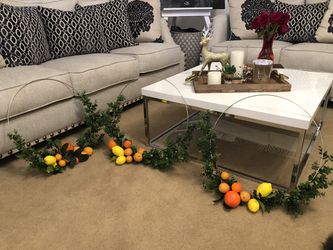 Party decoration rings / Wreaths (lemon, orange, greens)