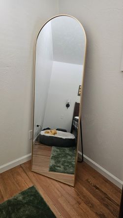 Full-Length Floor Mirror Gold Frame