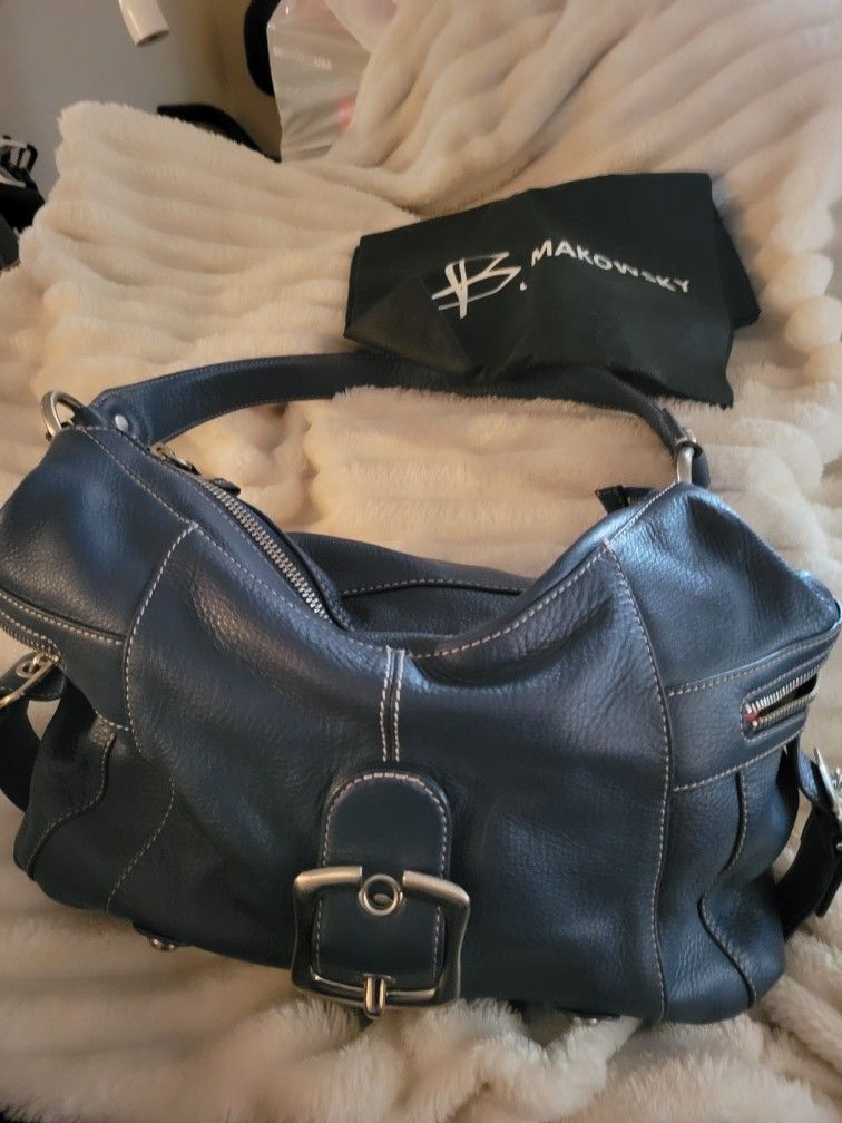 B Makowsky Blue Purse
