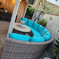Big Couch Pool Or Patio Set With Table Fire Pit/outdoor Furniture/conversation Set 