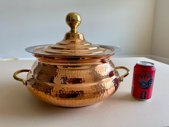 Large Copper Cooking/Serving Bowl & Lid