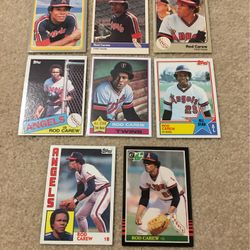 8 Card Rod Carew Baseball Card Lot- Twins & Angels