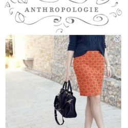 Anthropologie Charlie & Robin Wool-Cotton Blend Tile-Quilted Pencil Skirt Sz 10