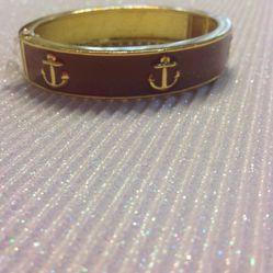 Brown Anchor Bangle Bracelet 