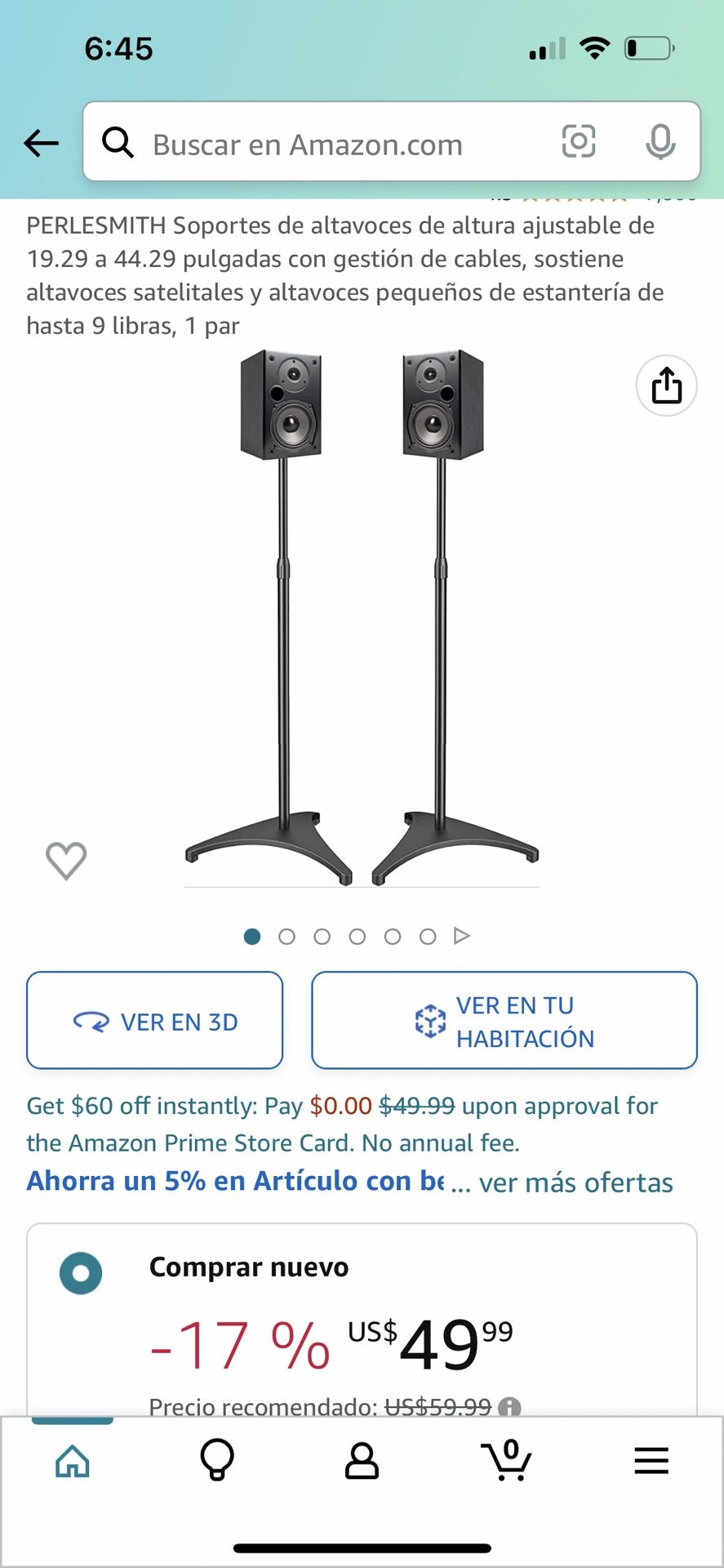 PERLESMITH Soportes para altavoces de altura ajustable de 19.29 a 44.29  pulgadas con gestión de cables, sostiene altavoces satelitales y altavoces