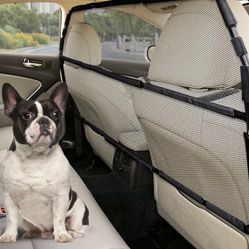 1012-Dog Car Barrier Escape-Proof, 50" Wide Car Divider for 2nd 3rd Row Seats & Cargo Area, Durable Back Seat Car Gate Trunk Barrier with See Through 