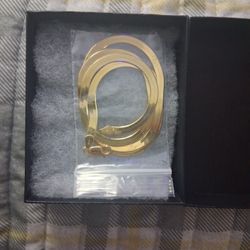 24" Gold Over sterling silver Herringbone  Necklace